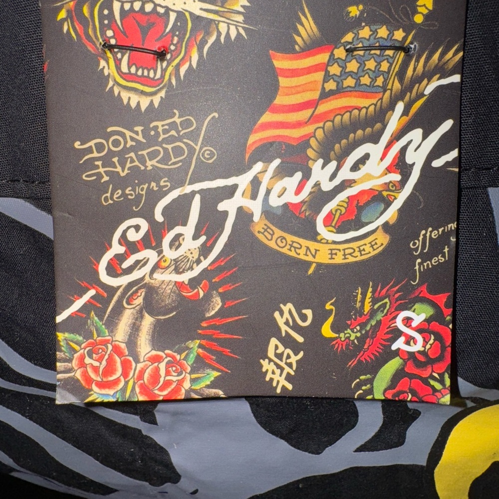 Ed Hardy Black Mini Skirt with Gold Script - Picture 7 of 8